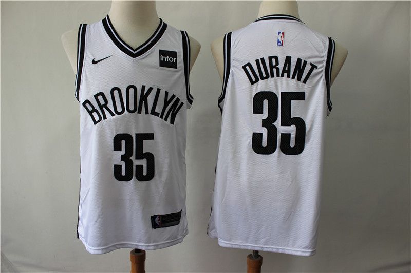 Men Brooklyn Nets 35 Durant White Nike Game NBA Jerseys